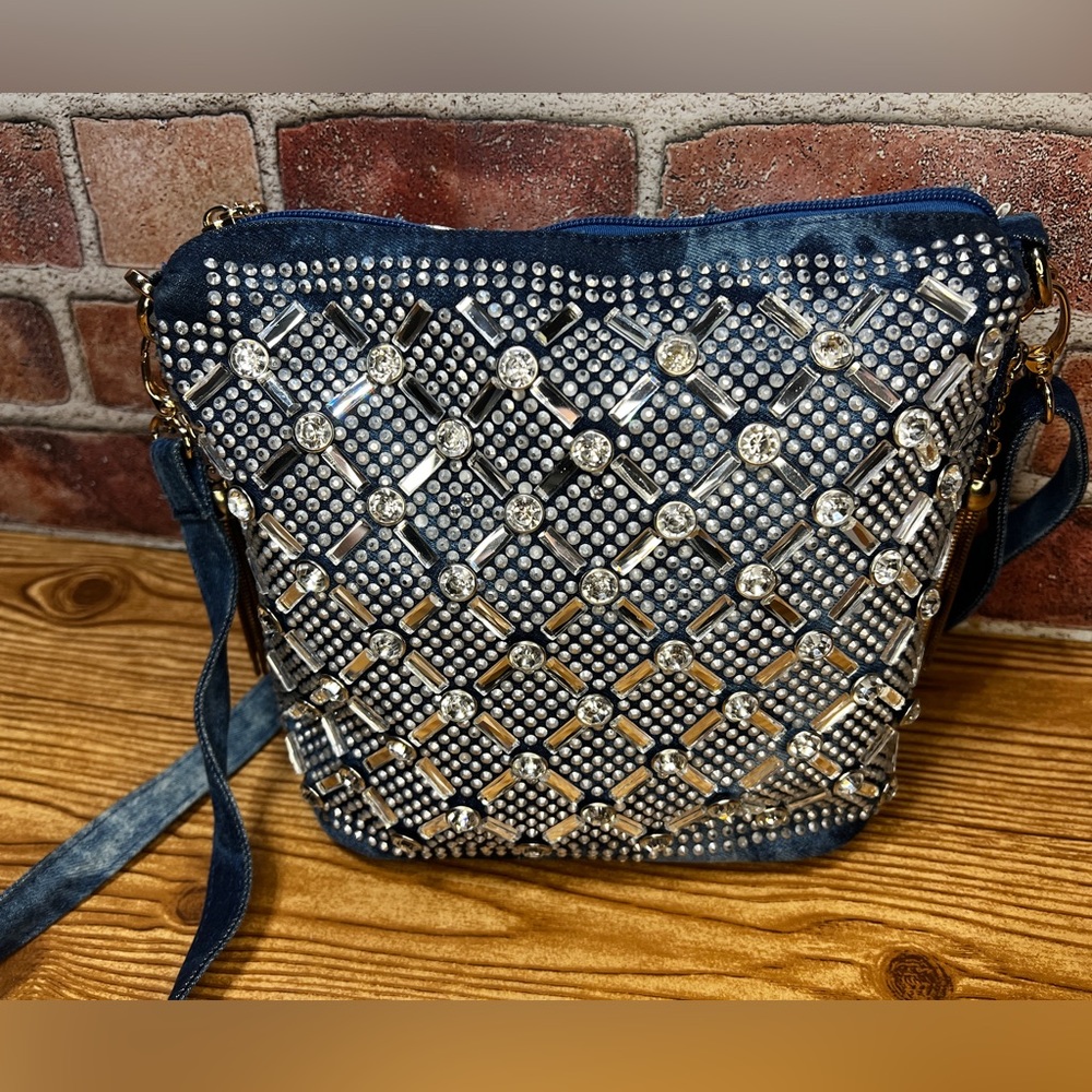 Denim & Rhinestone Handbag - Picture 14 of 14